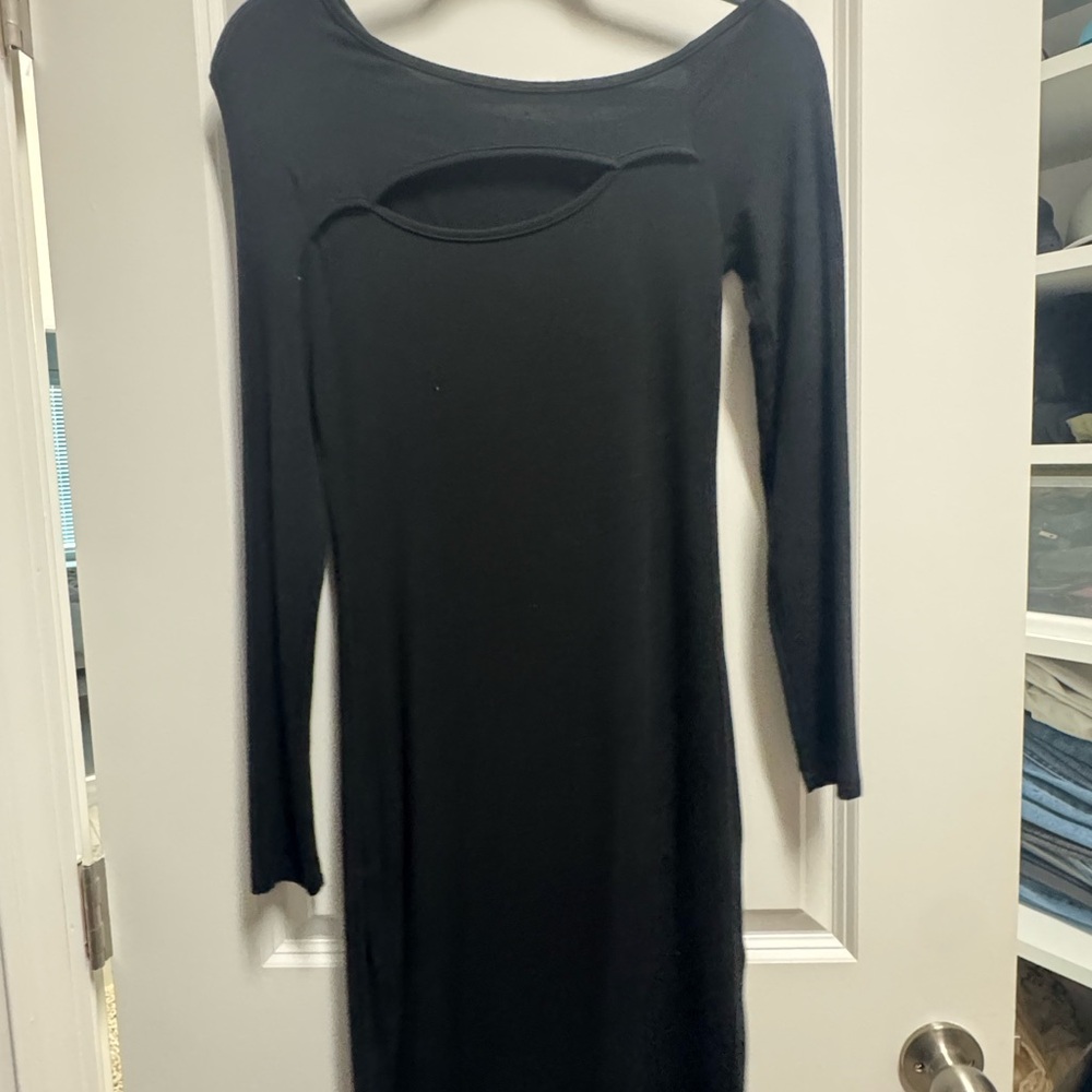 Elegant Black Long Sleeve Dress